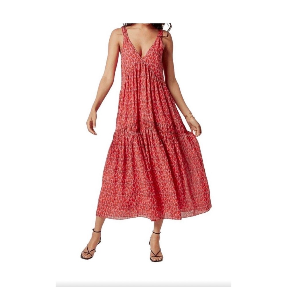 Joie Ikat Print Tiered Cotton Maxi Dress NWT euro summer boho indie large NWT